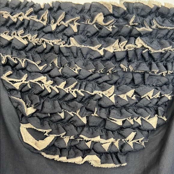 Vintage Bluish Gray color and cream contrast detailing Sleeveless Midi Sundress - Picture 2 of 15